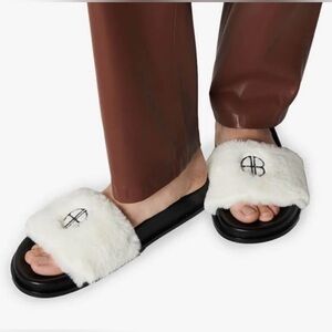 Anine Bing Britt Faux Fur Slides 40